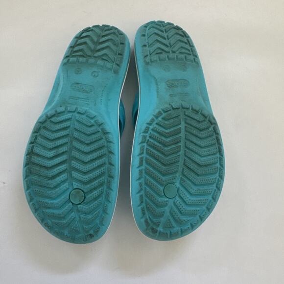 Crocs Flip Flops Blue Comfortable Beach Sandals Mens 13 Washable - Picture 7 of 10